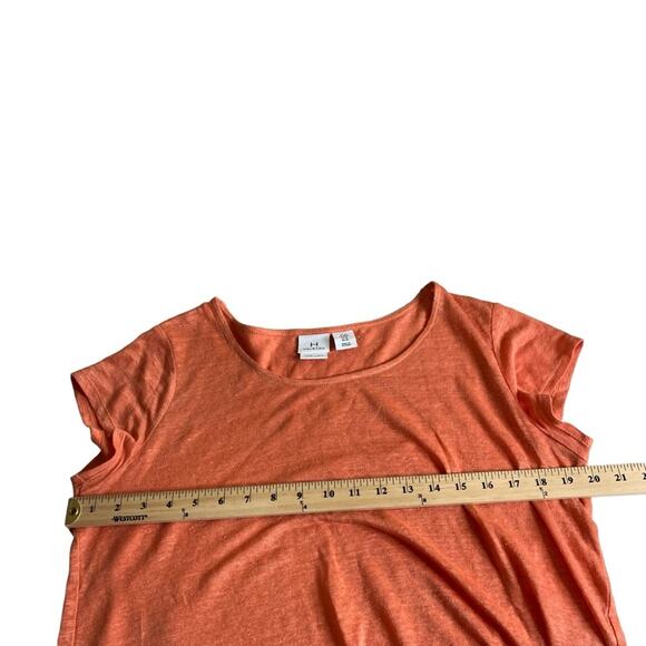 H by Halston Cross Back Coral Orange Linen Top Women’s Size Medium - Picture 5 of 9